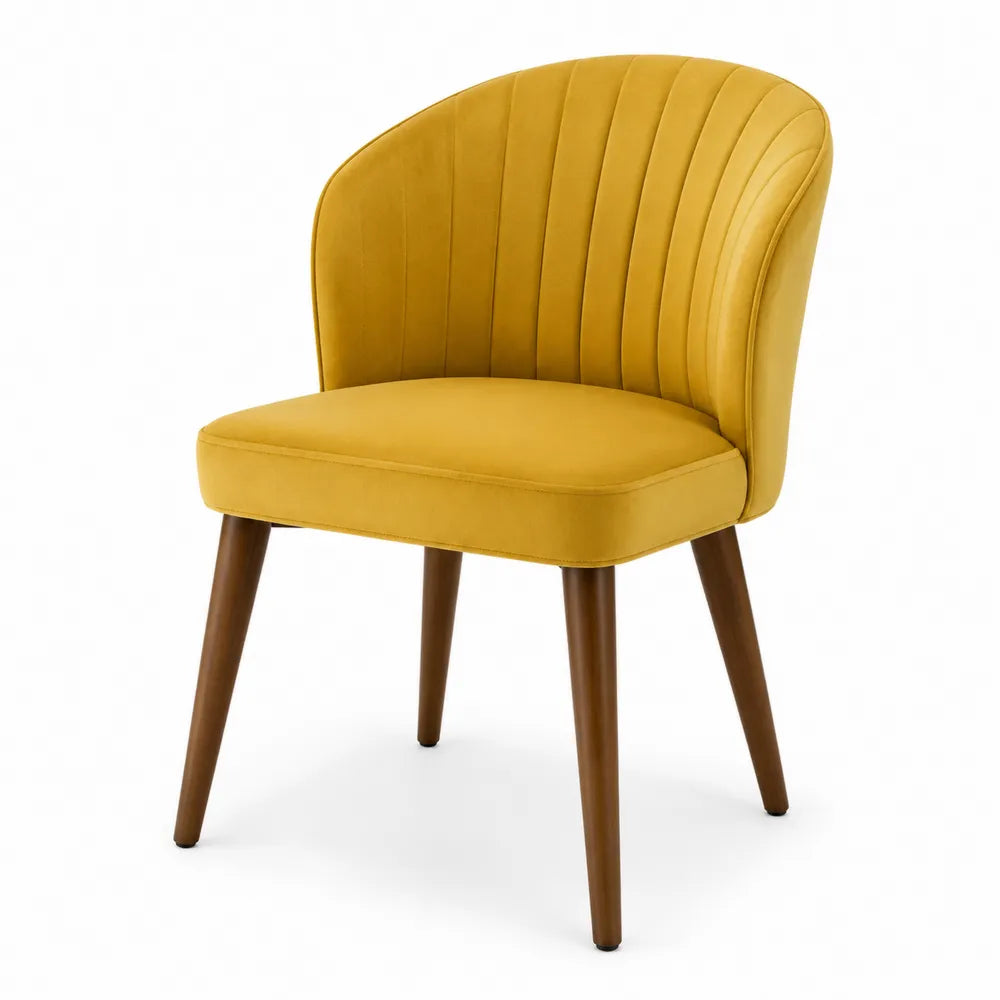 Sedia da pranzo velluto con gambe legno 85 cm