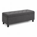 Panca contenitore in tessuto grigia 120x40x45 cm