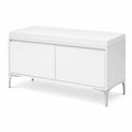 Panca contenitore in MDF e acciaio Bianco 120x45x50 cm