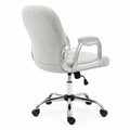 Sedia da Ufficio in Tessuto Bouclé con Base Cromata