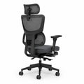 Sedia ergonomica in rete nera con base regolabile
