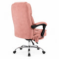 Sedia da ufficio in microfibra rosa con base in metallo