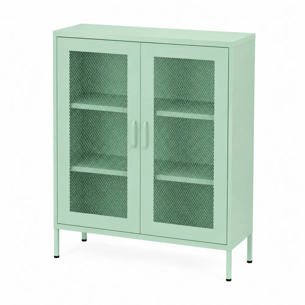 Armadio in Metallo con Ante in Rete 80x35x120 cm