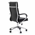 Sedia da ufficio in pelle sintetica nera con struttura in alluminio