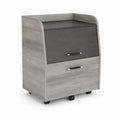 Cassettiera su Ruote a Due Cassetti in Legno Composito Grigio Chiaro e Scuro