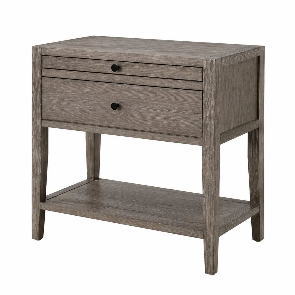 Comodino in legno di quercia con cassetti 60x40x70 cm